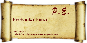 Prohaska Emma névjegykártya