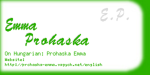 emma prohaska business card